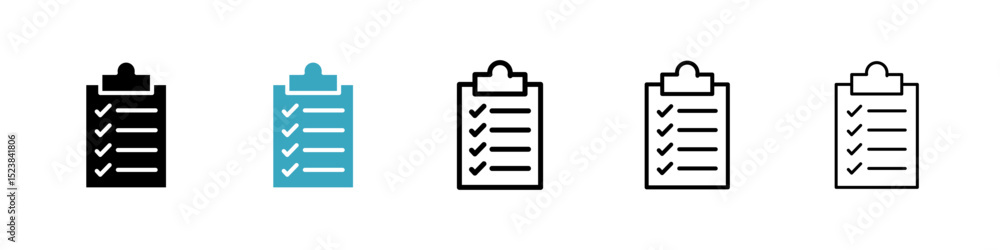Poster list icons in multiple styles set. vector illustration