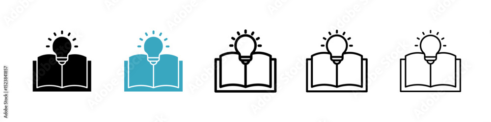 Aufkleber knowledge icons in multiple styles set. vector illustration