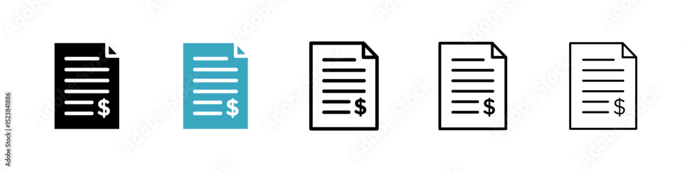 Poster invoice icons in multiple styles set. vector illustration