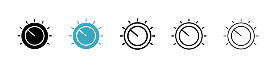 Knob icons in Multiple Styles Set. Vector Illustration