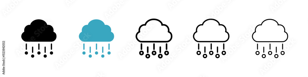 Poster hail icons in multiple styles set. vector illustration
