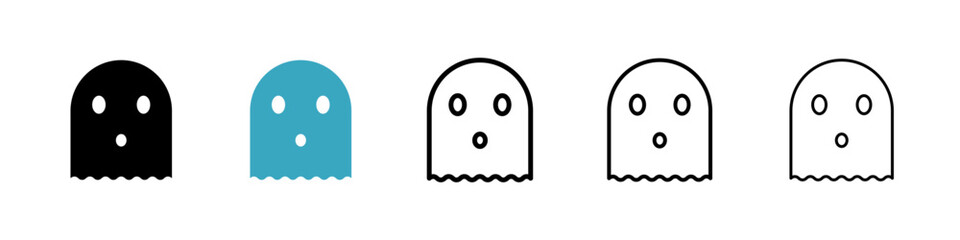 Ghost icons in Multiple Styles Set. Vector Illustration