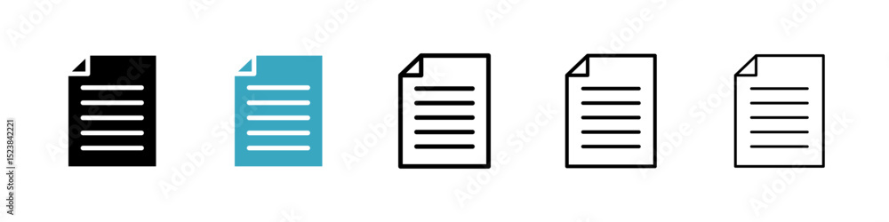 Poster file icons in multiple styles set. vector illustration