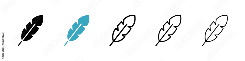 Poster feather icons in multiple styles set. vector illustration