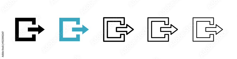 Poster export icons in multiple styles set. vector illustration