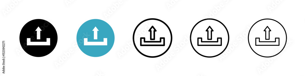 Poster export icons in multiple styles set. vector illustration