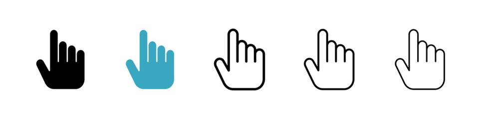 Finger icons in Multiple Styles Set. Vector Illustration