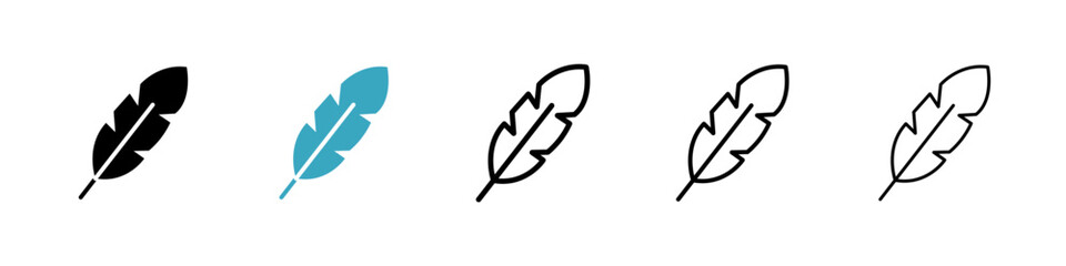 Feather icons in Multiple Styles Set. Vector Illustration