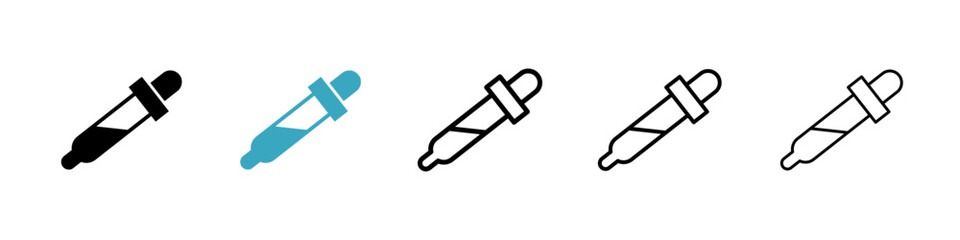 Eye dropper icons in Multiple Styles Set. Vector Illustration