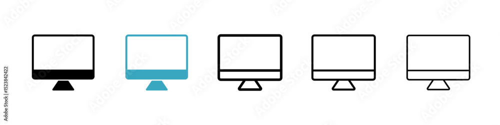 Poster desktop icons in multiple styles set. vector illustration