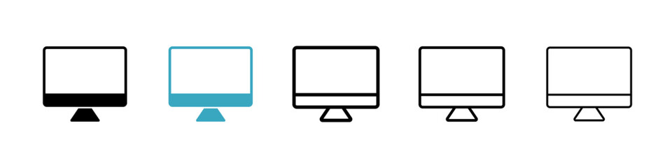 Desktop icons in Multiple Styles Set. Vector Illustration
