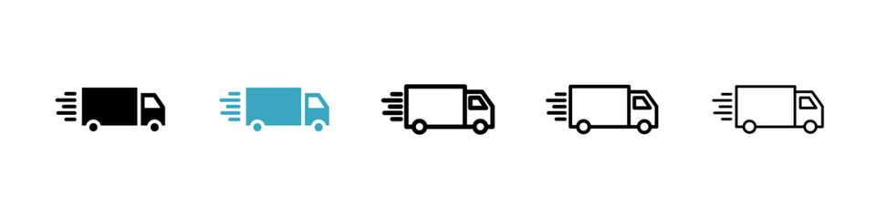 Delivery icons in Multiple Styles Set. Vector Illustration
