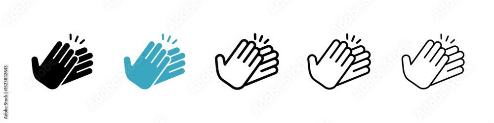 Poster clap icons in multiple styles set. vector illustration