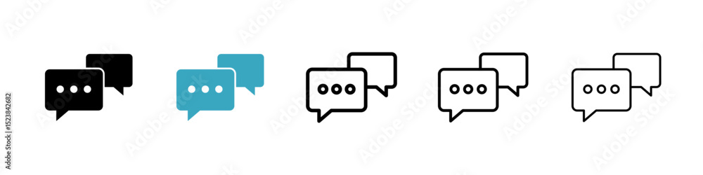 Poster chat icons in multiple styles set. vector illustration