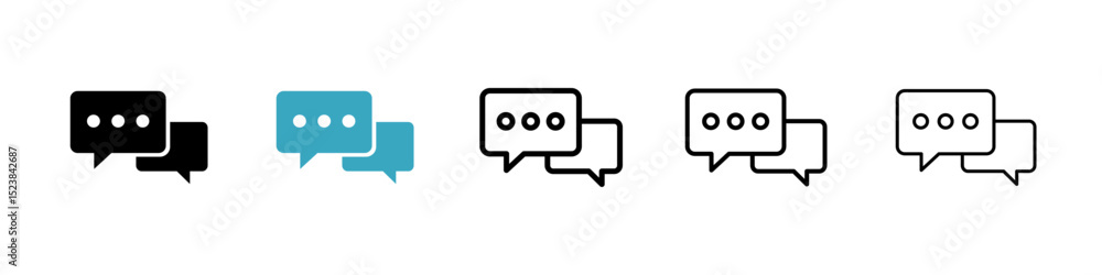 Poster chat icons in multiple styles set. vector illustration