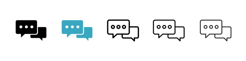 Fototapeta premium Chat icons in Multiple Styles Set. Vector Illustration