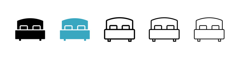 Bed icons in Multiple Styles Set. Vector Illustration