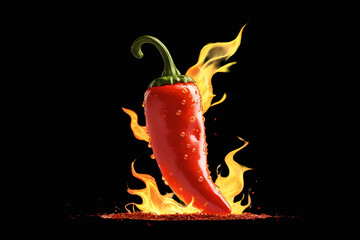 "Fiery Red Chili Pepper on White Background – Photorealistic Spicy Heat Clipart"

