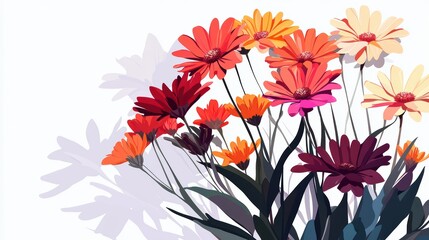 Colorful Flower Bouquet Illustration.