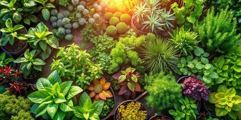 Conquer high blood pressure naturally: explore potent herbs thriving in a vibrant garden.