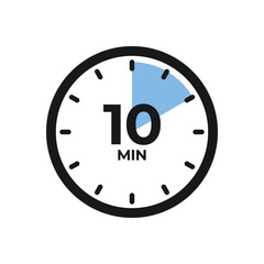 10 Minute Clock Timer Icon Minimalist Flat Illustration
