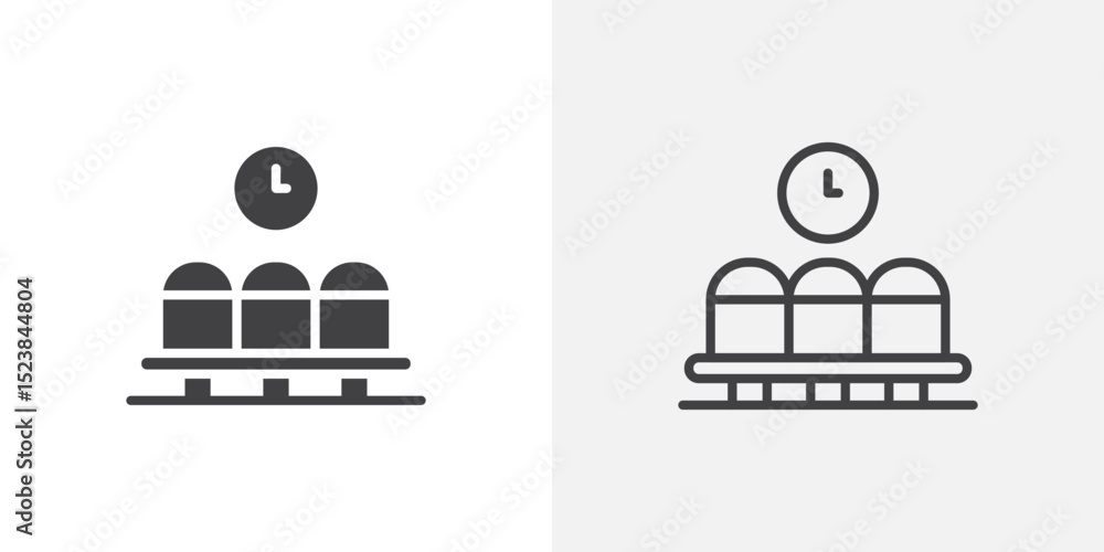 Poster waiting room icon vector symbol for mobile apps and website ui designs.