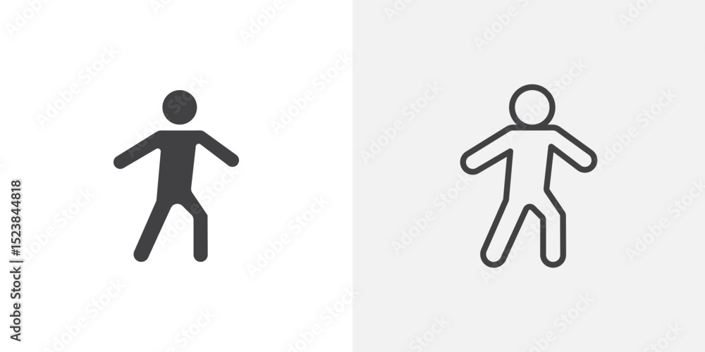 Poster walk icon vector symbol for mobile apps and website ui designs.
