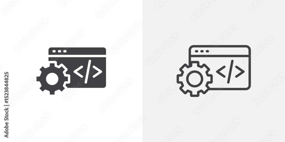 Poster web development icon vector symbol for mobile apps and website ui designs.