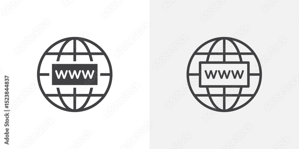 Poster website globe icon vector symbol for mobile apps and website ui designs.