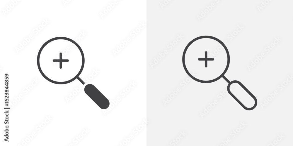 Poster zoom in icon vector symbol for mobile apps and website ui designs.
