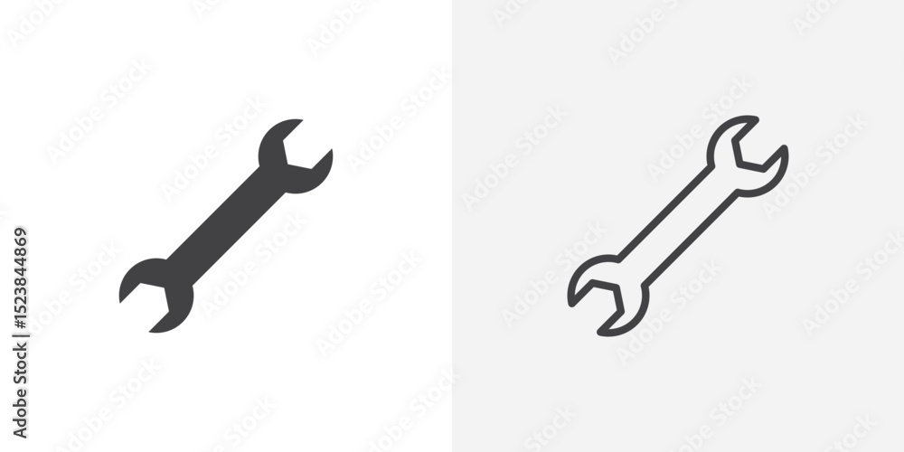 Poster wrench icon vector symbol for mobile apps and website ui designs.