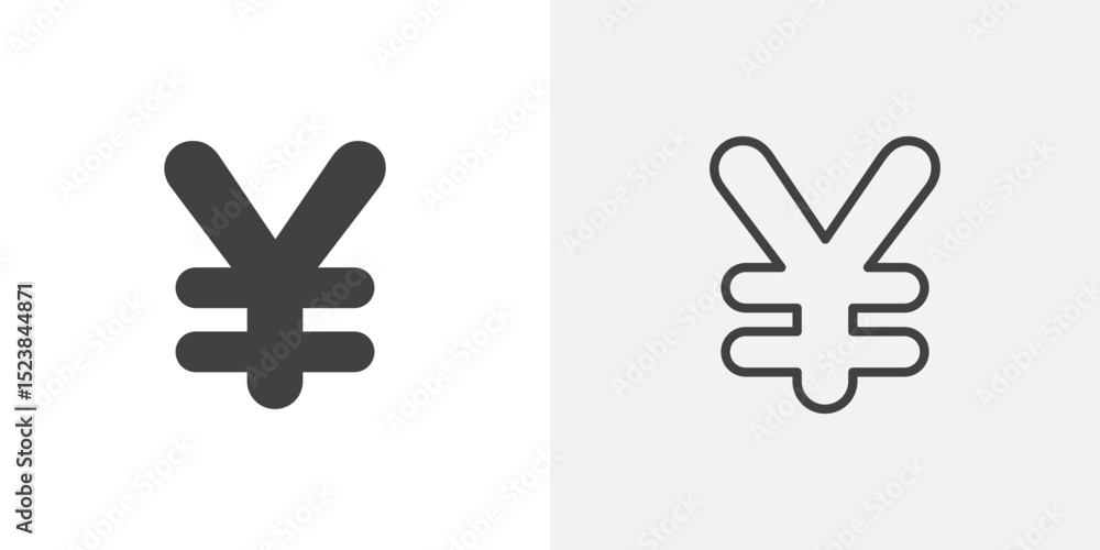 Poster yen icon vector symbol for mobile apps and website ui designs.