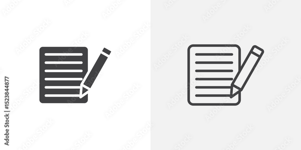 Poster writing icon vector symbol for mobile apps and website ui designs.
