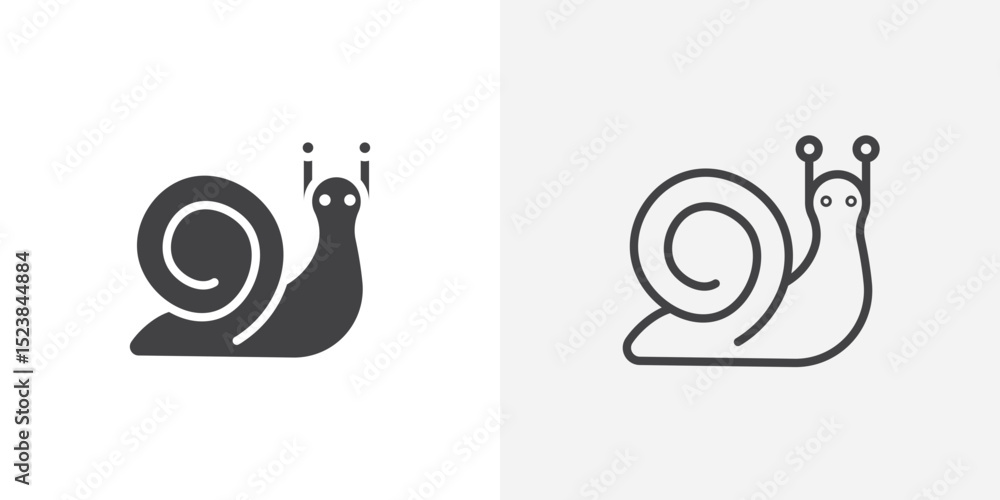 Poster snail icon vector symbol for mobile apps and website ui designs.