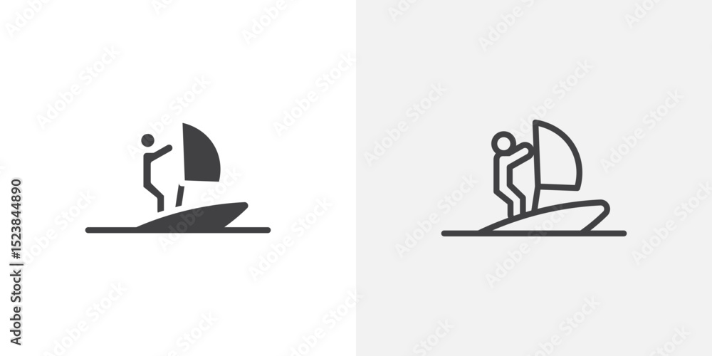 Aufkleber windsurf icon vector symbol for mobile apps and website ui designs.
