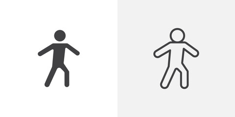 Walk icon vector symbol for mobile apps and website UI designs.