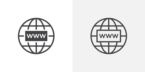 Fototapeta premium Website globe icon vector symbol for mobile apps and website UI designs.
