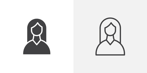 Woman icon vector symbol for mobile apps and website UI designs.