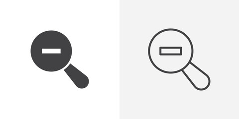 Zoom out icon vector symbol for mobile apps and website UI designs.