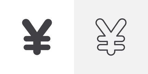 Yen icon vector symbol for mobile apps and website UI designs.