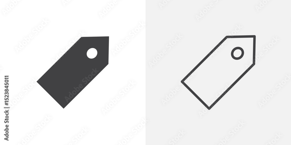 Poster tag icon vector symbol for mobile apps and website ui designs.