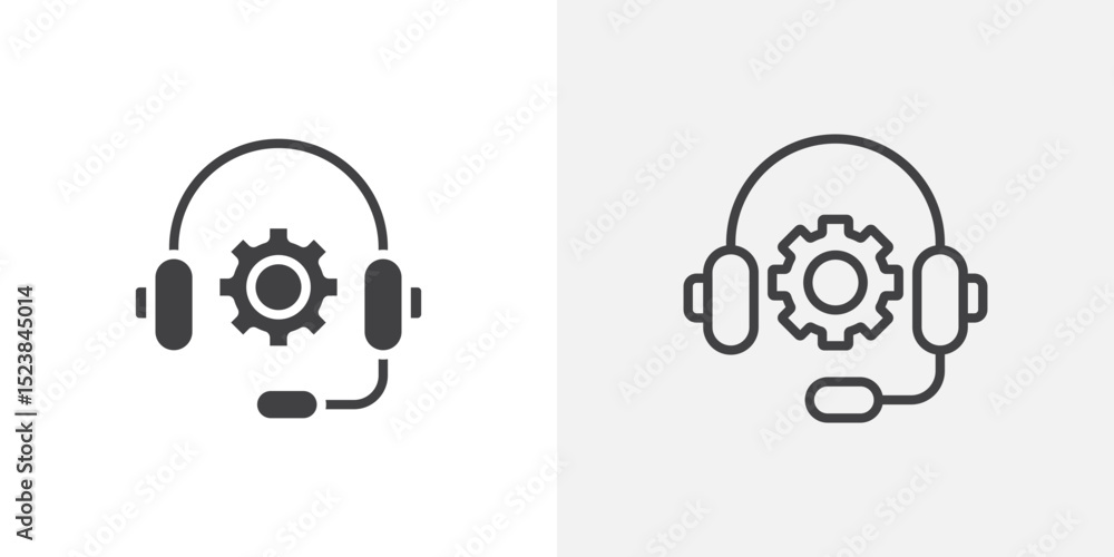 Poster technical support icon vector symbol for mobile apps and website ui designs.