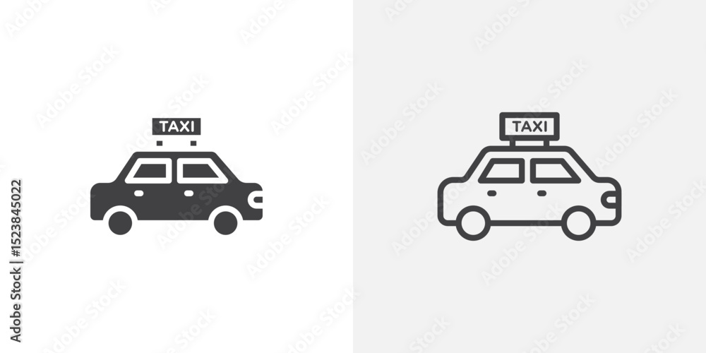 Poster taxi icon vector symbol for mobile apps and website ui designs.