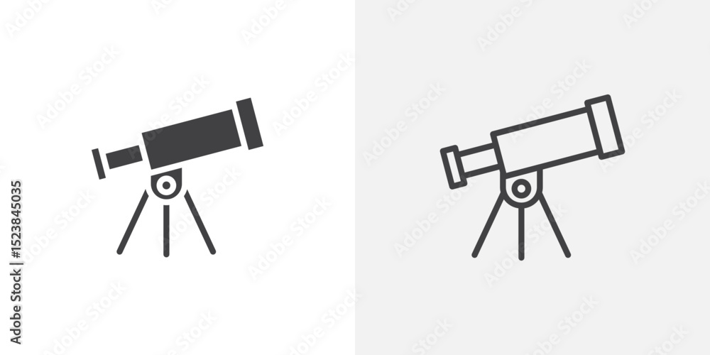 Aufkleber telescope icon vector symbol for mobile apps and website ui designs.
