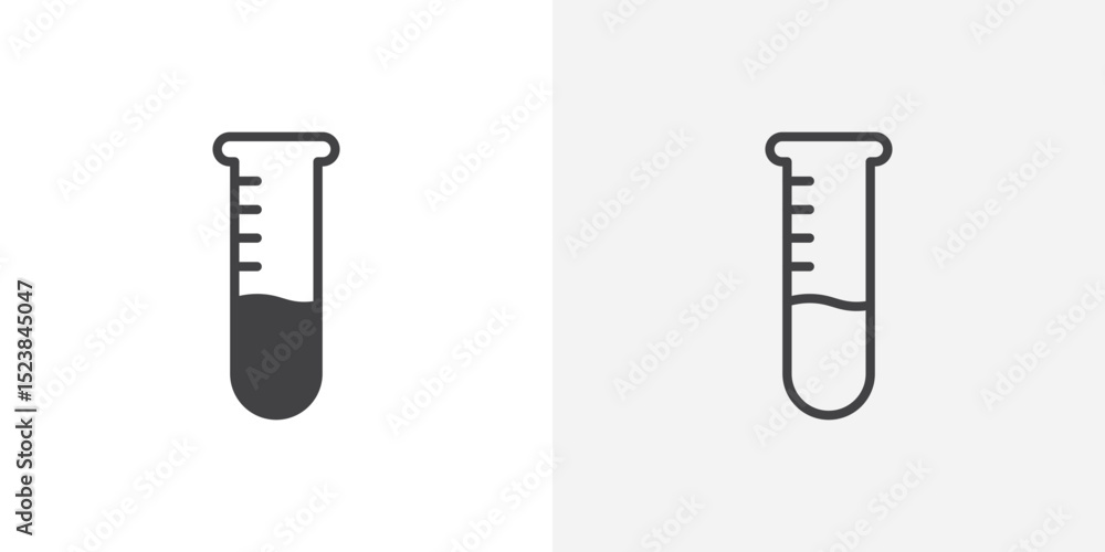 Aufkleber test tube icon vector symbol for mobile apps and website ui designs.