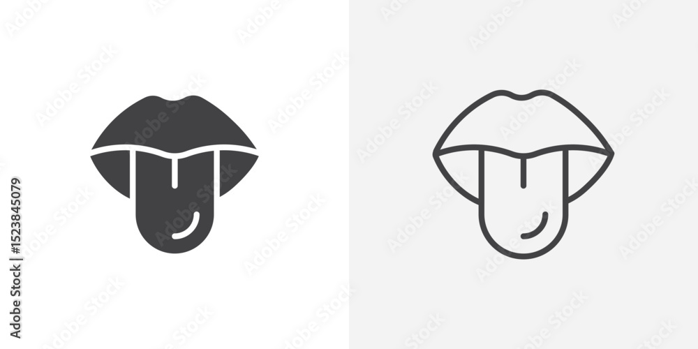 Poster tongue icon vector symbol for mobile apps and website ui designs.