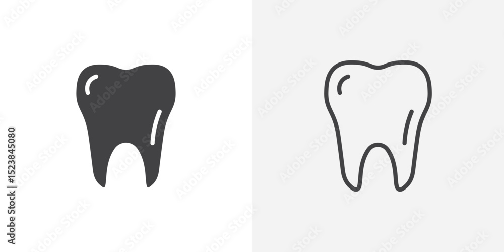Poster tooth icon vector symbol for mobile apps and website ui designs.