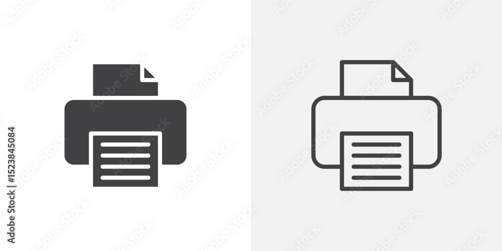 Poster Print button icon vector symbol for mobile apps and website UI designs.