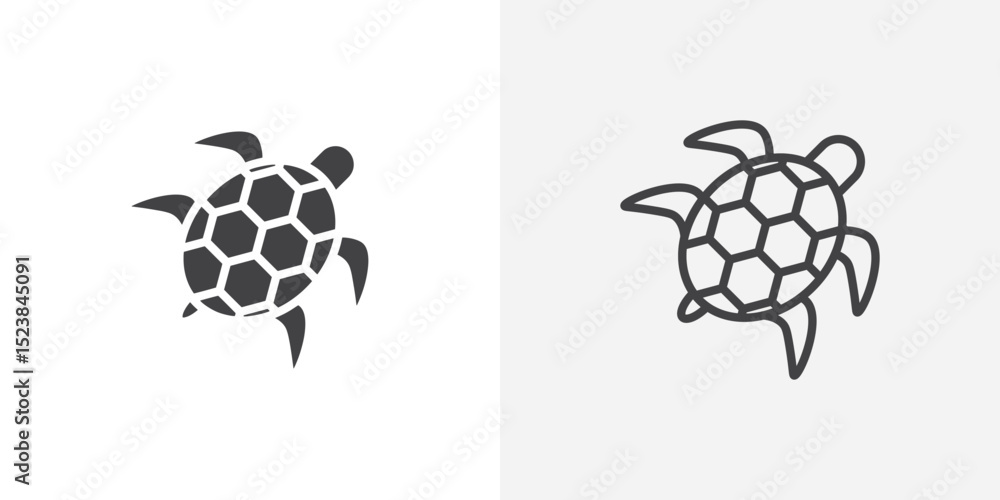 Poster tortoise icon vector symbol for mobile apps and website ui designs.