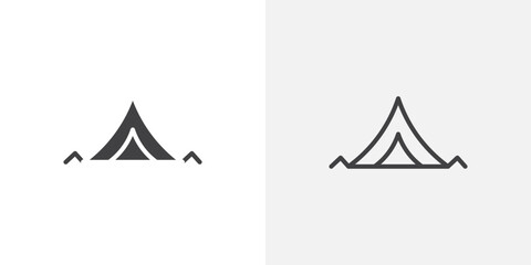 Tent icon vector symbol for mobile apps and website UI designs.